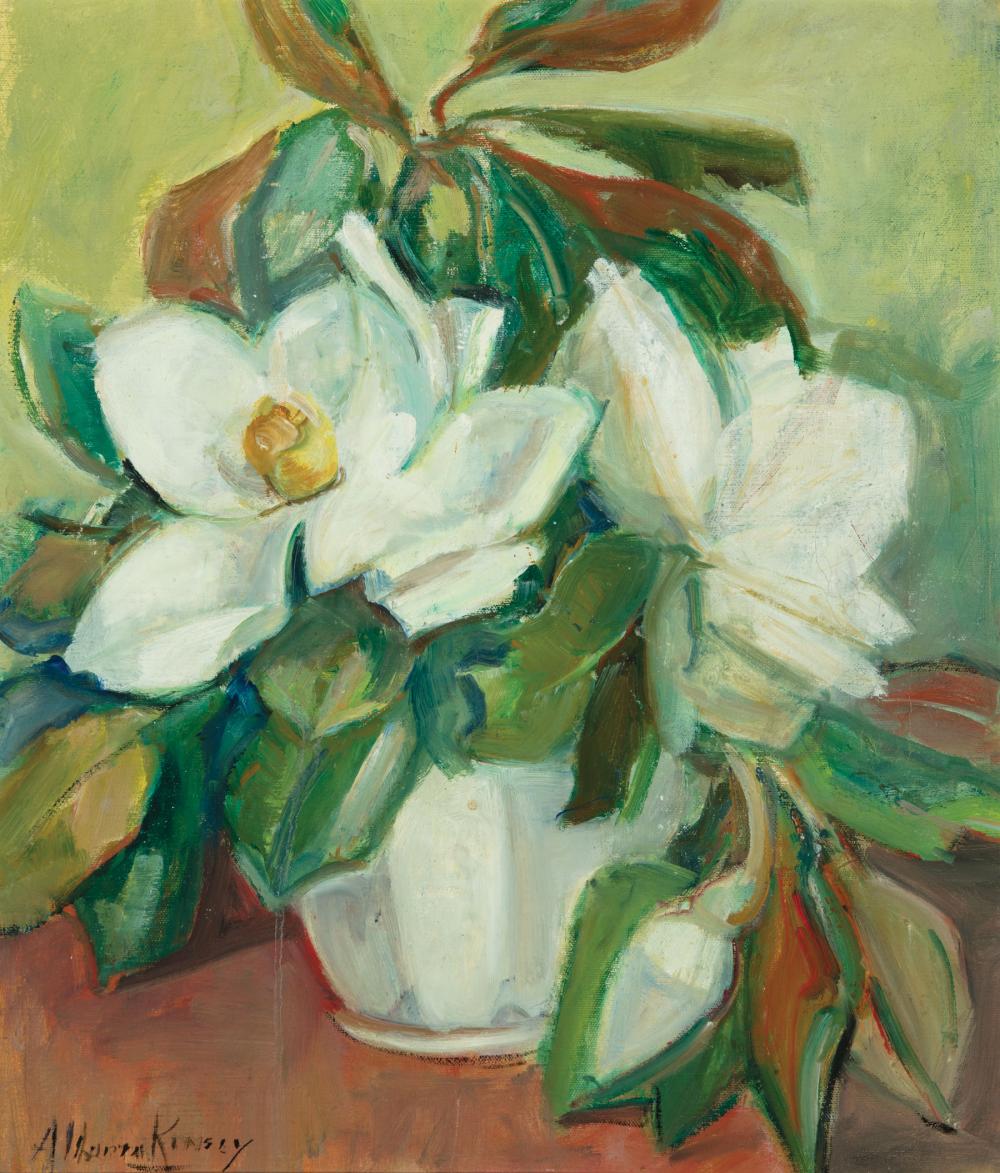 Appraisal: Alberta Kinsey American New Orleans - Magnolias in Vase oil