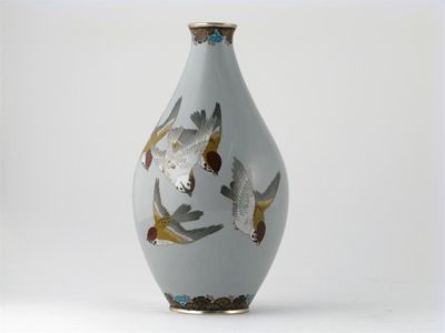 Appraisal: A Japanese cloisonn vase decorated with two groups of five