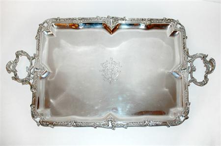 Appraisal: French Silver Two-Handled Tea Tray Estimate -