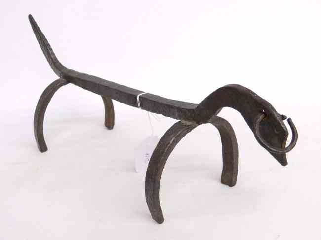 Appraisal: Wrought iron figural sculpture of a dog '' Length ''