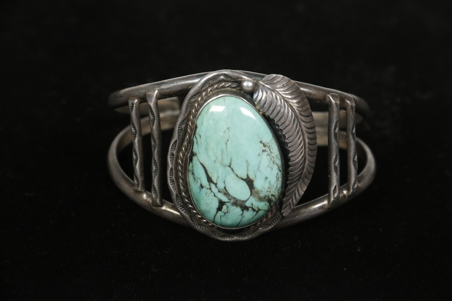 Appraisal: SILVER TURQUOISE CUFF BRACELET BY JULIANA WILLIAMS Native American Navajo