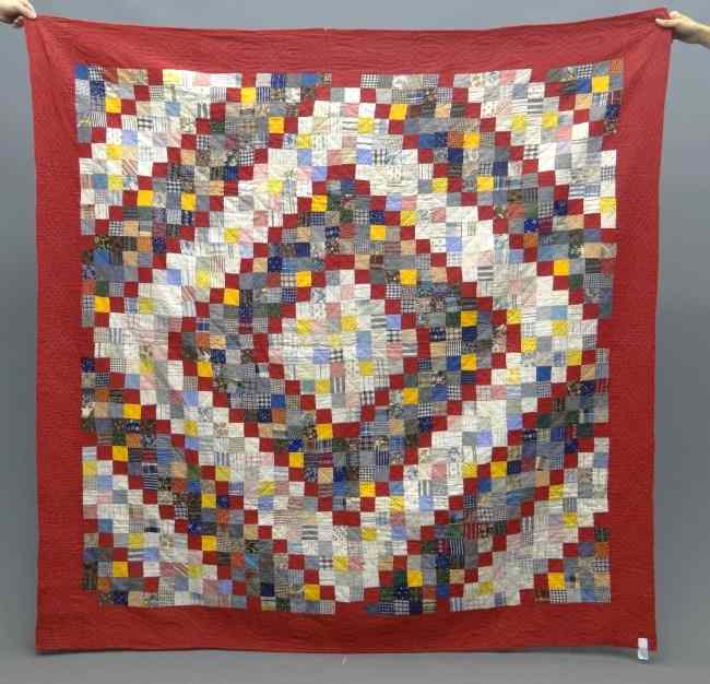 Appraisal: th c Penna postage stamp quilt '' x ''