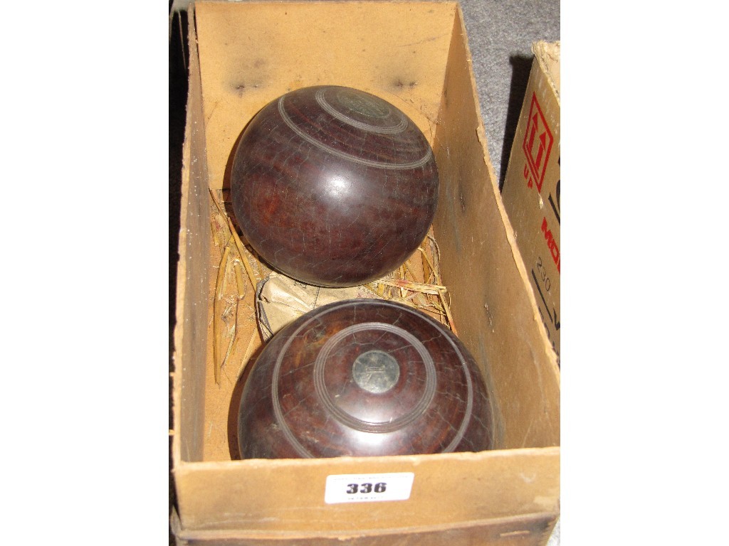 Appraisal: Pair of lawn bowls