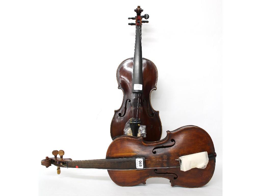 Appraisal: Early th century English violin cm together with another th