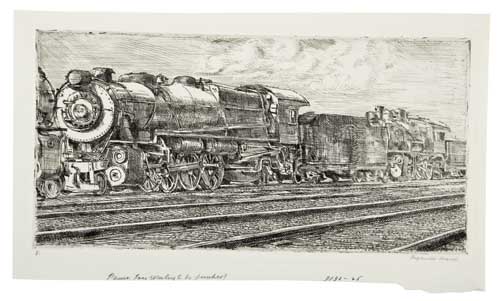 Appraisal: REGINALD MARSH P R R Loco Waiting to Be Junked