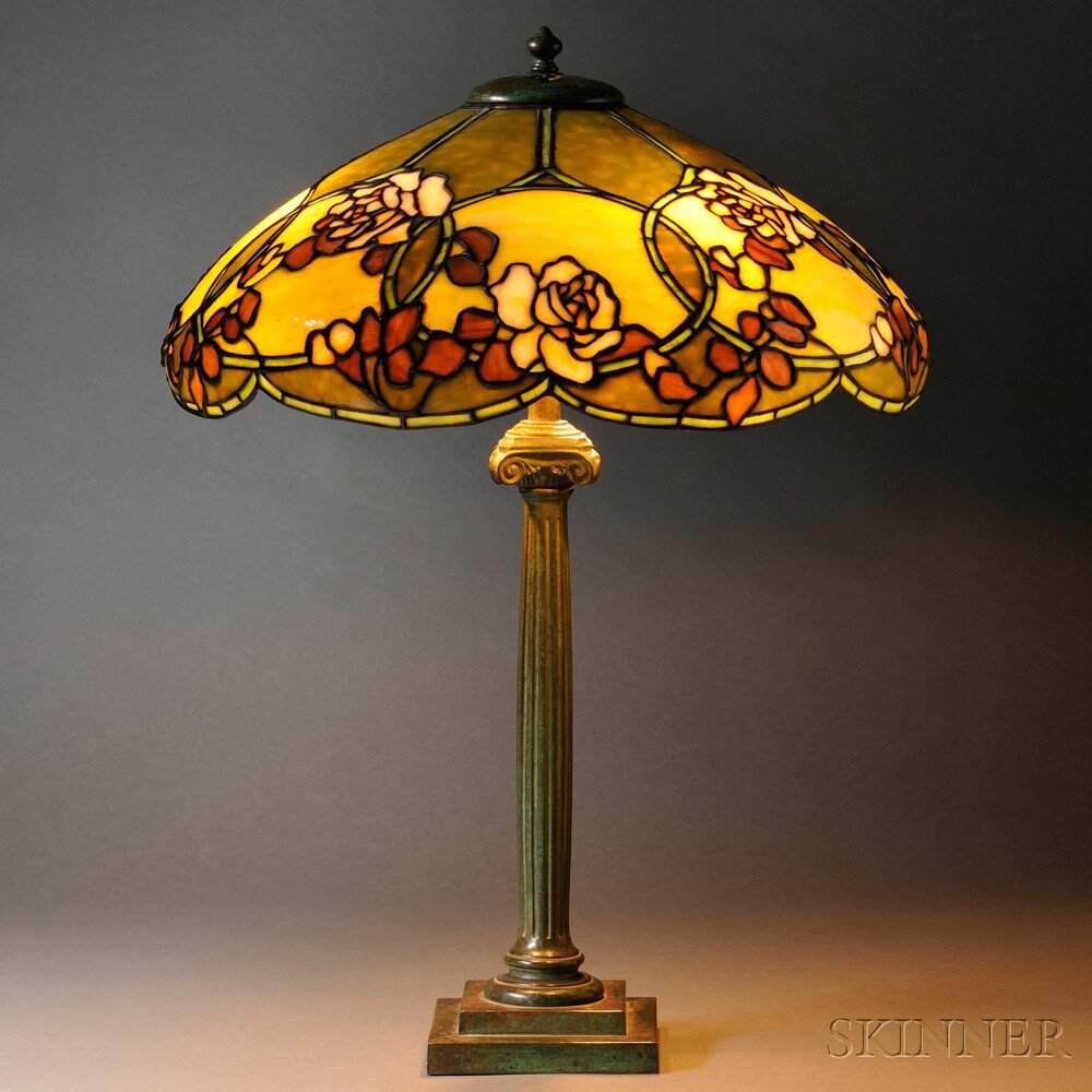 Appraisal: Mosaic Glass Table Lamp Attributed to Duffner Kimberly Art glass