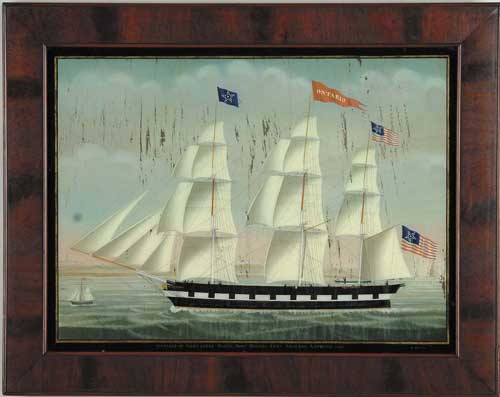 Appraisal: PETRUS CORNELIUS WEYTS Belgian - SHIP PORTRAIT OF THE ONTARIO