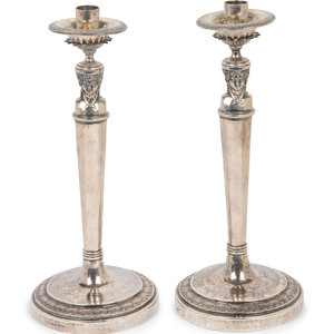 Appraisal: A Pair of Italian Silver Candlesticks Maker's Mark and City