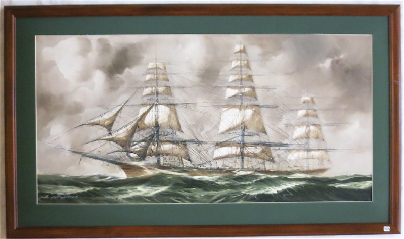 Appraisal: RENATO LONGANESI OIL ON BOARD Italy born Clipper Ship in