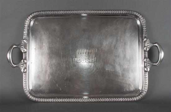 Appraisal: American Aesthetic Movement silver-soldered service tray Tiffany Co New York