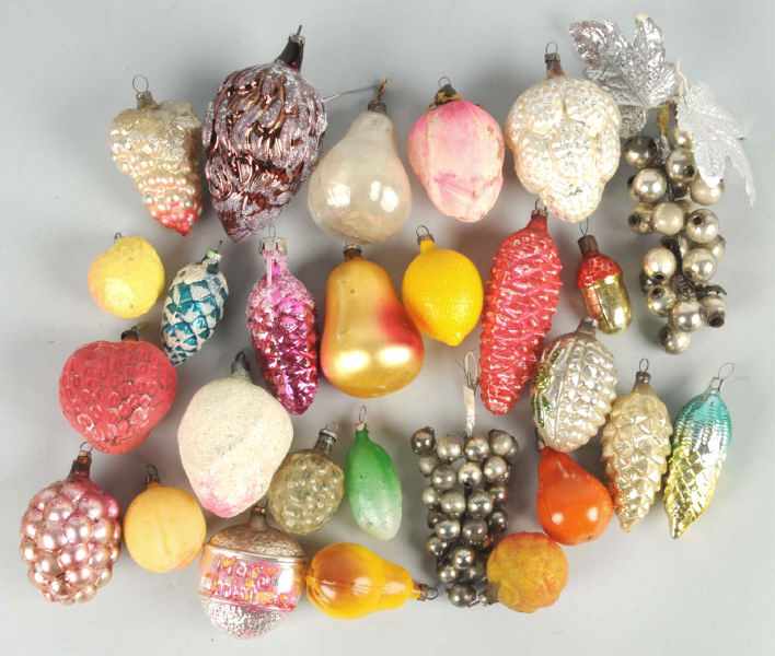 Appraisal: Lot of Glass Christmas Ornaments Description Includes fruit pine cones