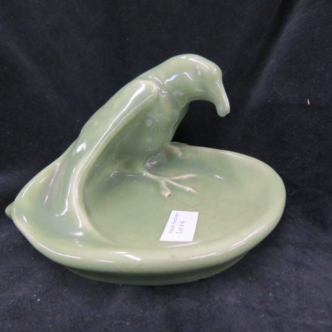 Appraisal: Rookwood Art Pottery Figural Rook Dish bird peering downward green