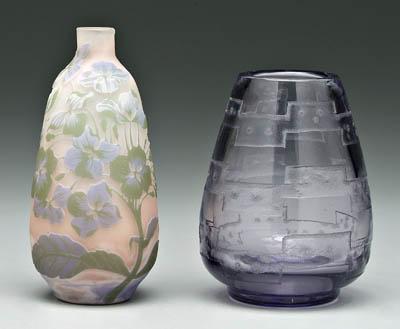 Appraisal: Two art glass vases one with acid cut back decoration