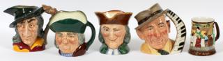 Appraisal: ROYAL DOULTON PORCELAIN TOBY MUGS FIVE ROYAL DOULTON PORCELAIN TOBY