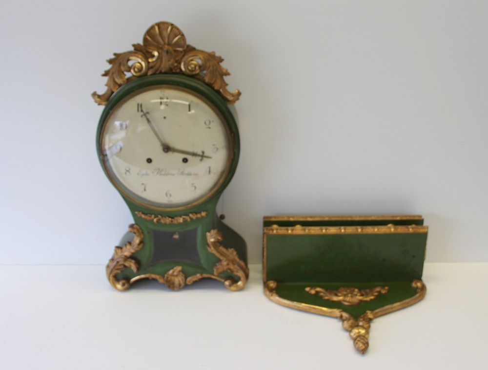 Appraisal: Ephi Hedstrom Stockholm Signed Paint And Gilt Decorated Clock On