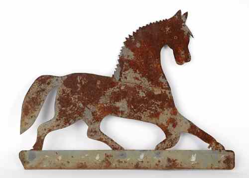 Appraisal: Painted sheet iron horse weathervane early th c h w