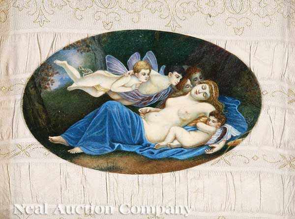 Appraisal: Continental School th c Venus and Cupid Surrounded by Putti