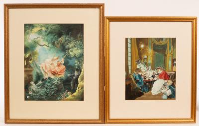 Appraisal: Susan Herbert - after Fragonard and Boucher Girl on a