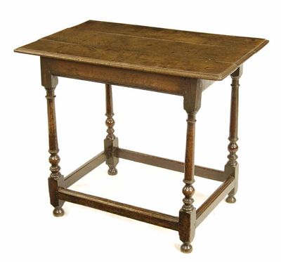 Appraisal: A Queen Anne oak side table the moulded edge boarded