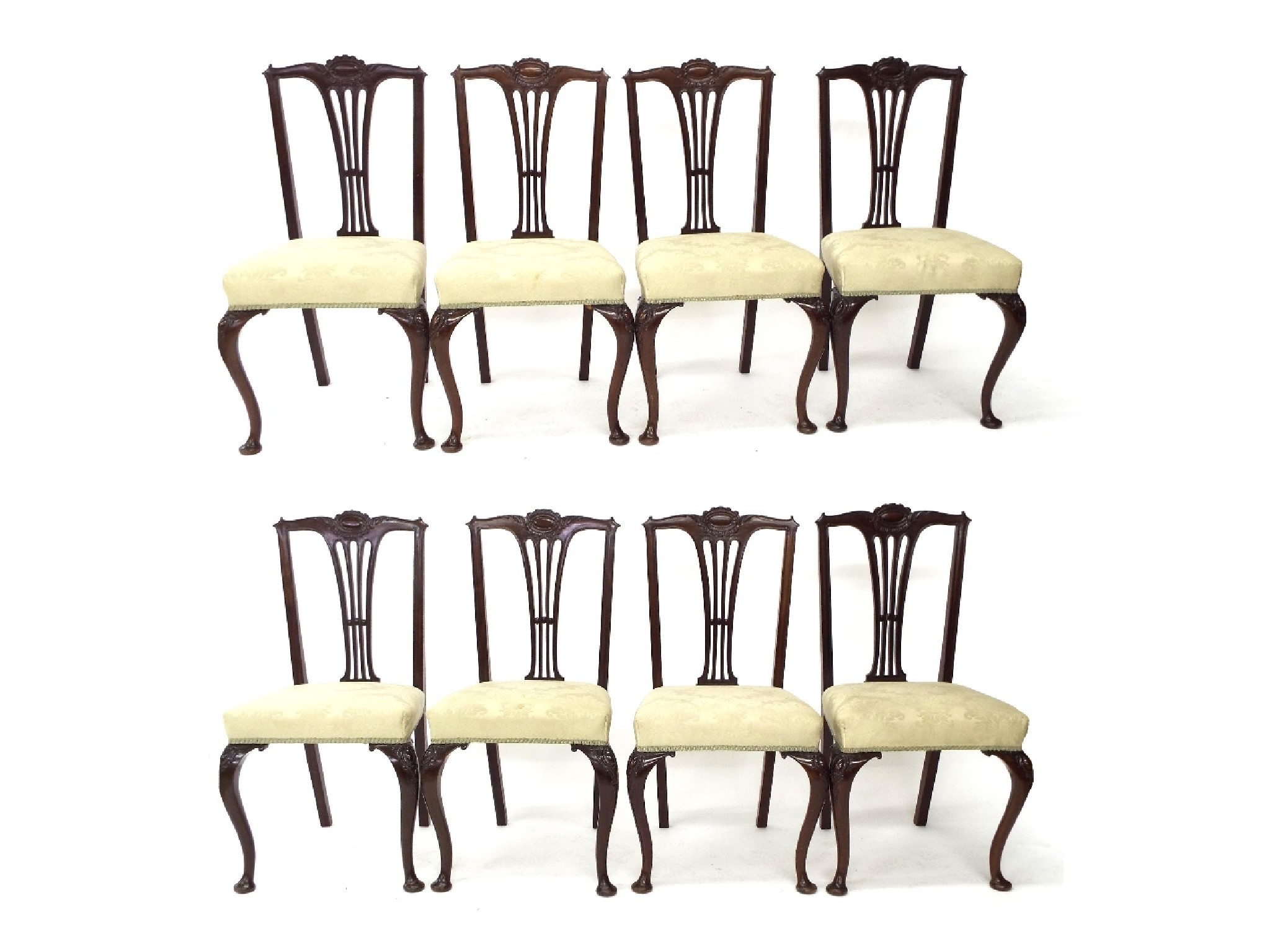 Appraisal: Set of eight Edwardian Georgian revival mahogany dining chairs with