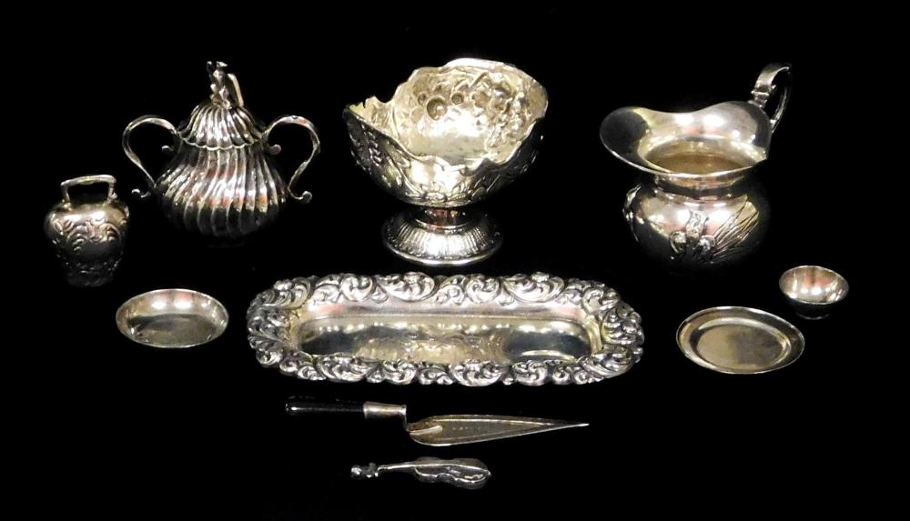 Appraisal: SILVER Ten miscellaneous miniatures with various marks all unmarked pieces