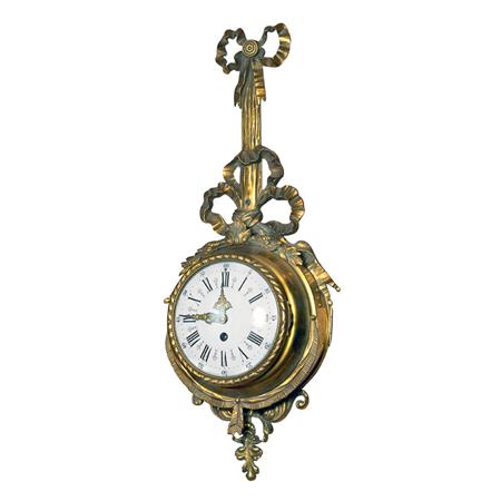 Appraisal: Louis XVI Style Gilt-Metal Cartel Clock Estimate -