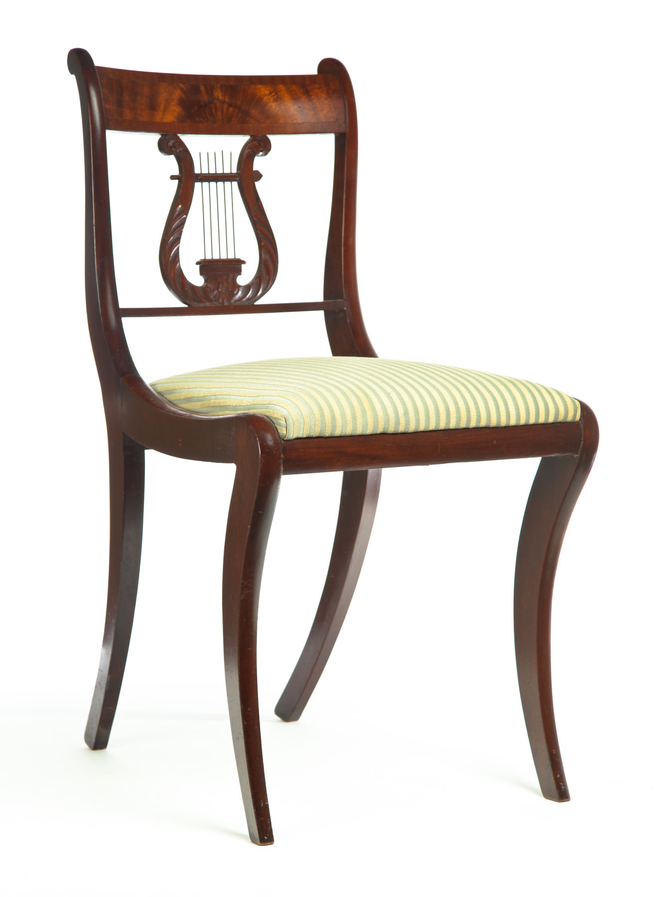 Appraisal: FOUR LYRE BACK SIDE CHAIRS England late th-early th century