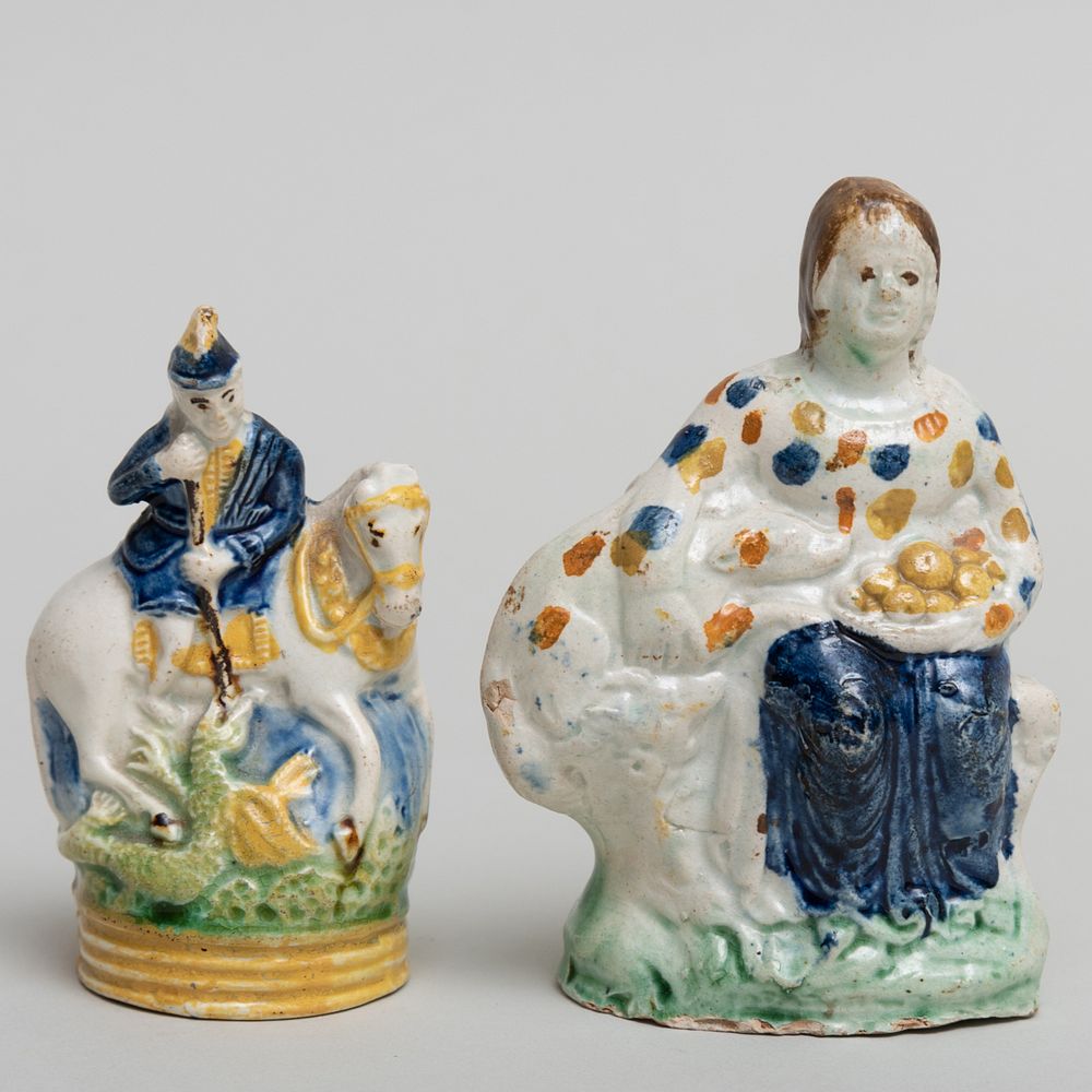 Appraisal: Two Prattware Figures The largest in Condition Minor nicks and