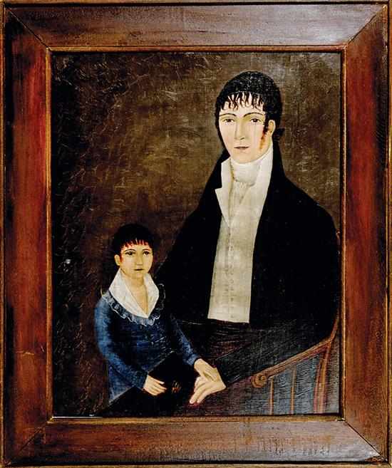 Appraisal: American school late th early th century FOLK ART PORTRAIT