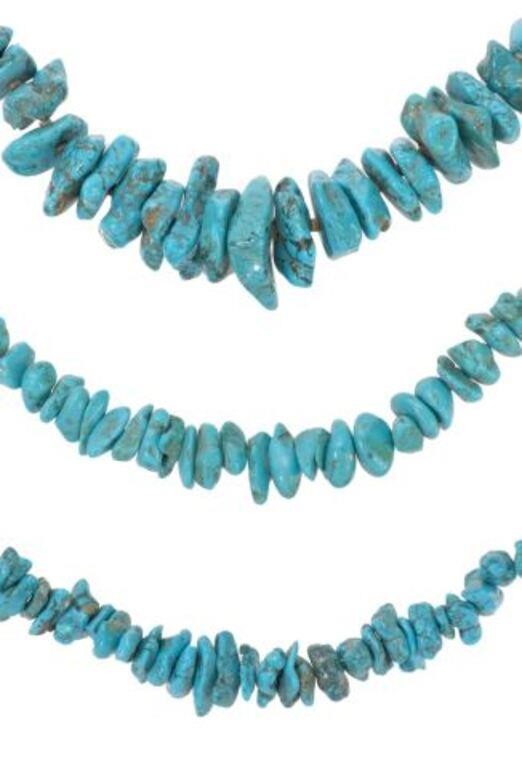 Appraisal: lot of Southwest style chunky chip turquoise necklaces including with