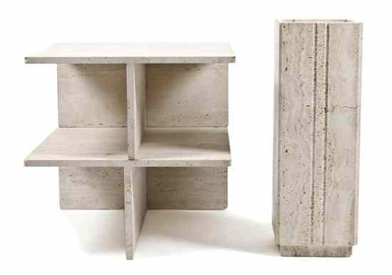 Appraisal: A Travertine Sectional Occasional Table modern the square table formed