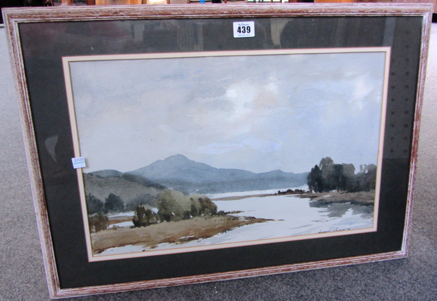 Appraisal: Edward Wesson - Lake scene watercolour signed cm x cm