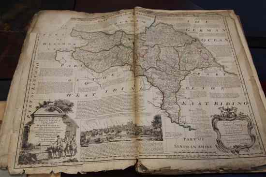 Appraisal: Emanuel Bowen folio of coloured engravings Maps of the Counties