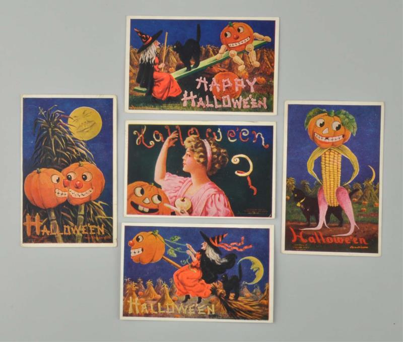 Appraisal: Lot Of Bernhardt Wall Halloween Postcards This lot of five