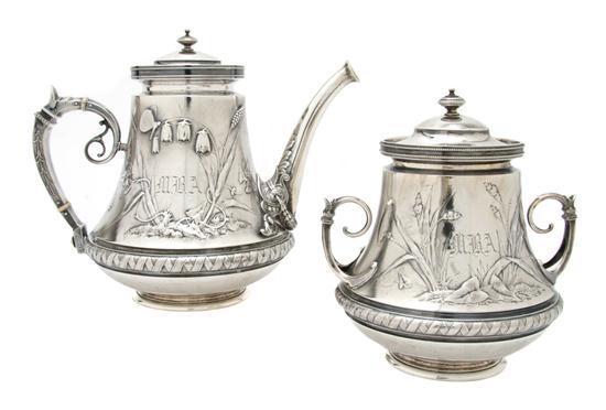 Appraisal: An American Sterling Silver Teapot and Covered Sugar Bowl Gorham