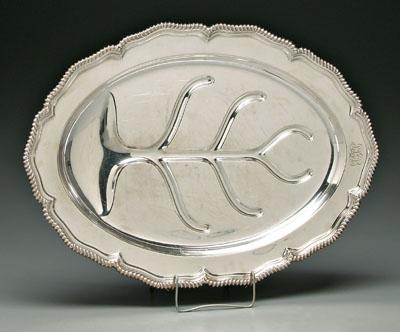 Appraisal: Tiffany silver plate tray well-and-tree floor scalloped gadroon border marks