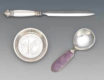 Appraisal: A Group of Sterling Silver Objects Including Jensen Includes a