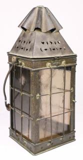 Appraisal: Arts and Crafts style patinated metal lantern Arts and Crafts