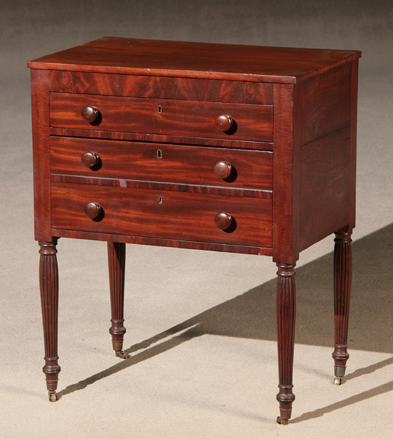 Appraisal: Federal Mahogany Work Table Mid-Atlantic States Philadelphia or Baltimore Circa