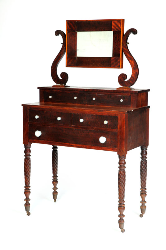 Appraisal: FEDERAL DRESSING TABLE American th century Walnut and curly walnut