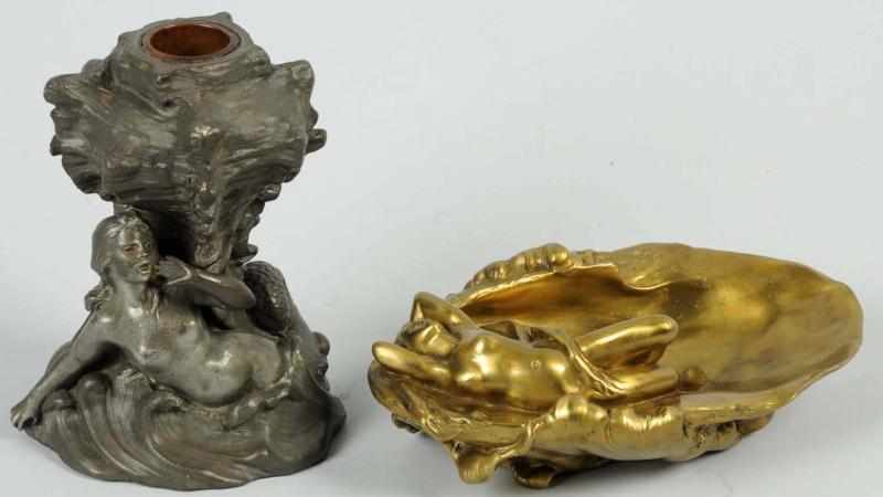 Appraisal: Lot of Pot Metal Brass Figural Nude Items Includes one