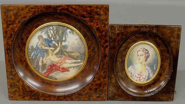 Appraisal: Large rectangular French miniature in ivory of a man and