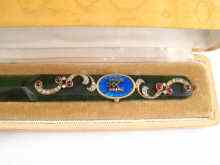 Appraisal: A nephrite jade letter opener in birch fitted box the