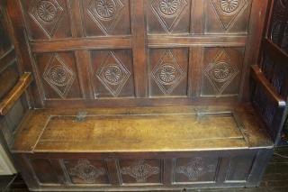 Appraisal: th Century English Oak Settle th century in h x