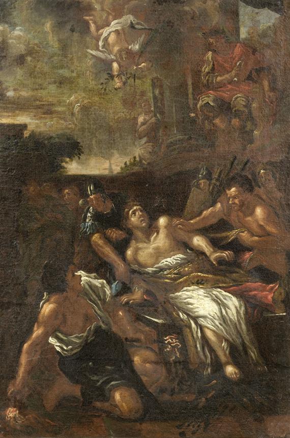 Appraisal: ITALY TH C Martyrdom of saint Lawrence Oil on canvas