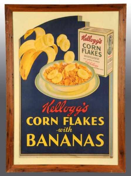 Appraisal: Kellogg's Corn Flakes with Bananas Sign Description Heavy cardboard Some