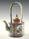 Appraisal: WINE POT - Qianlong period fine lobed quatrefoil enamel wine