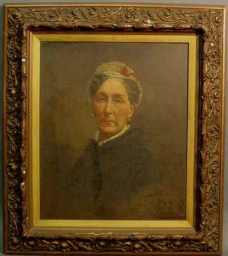 Appraisal: Oil on canvas portrait of a woman signed C V