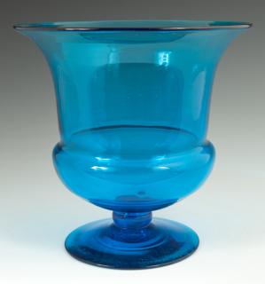 Appraisal: Steuben Celeste Blue Campana Form Clear Glass Foot Steuben Celeste