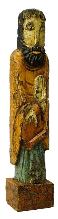 Appraisal: Interesting carved wood polychrome figure of Christ high